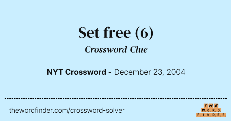 Set free crossword clue image