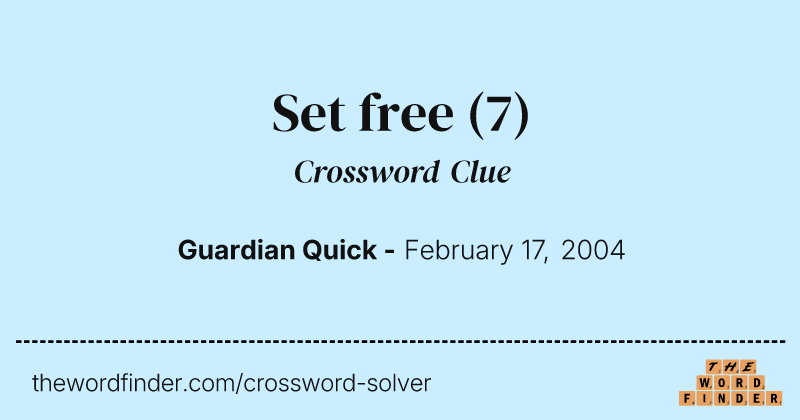 Set free crossword clue image