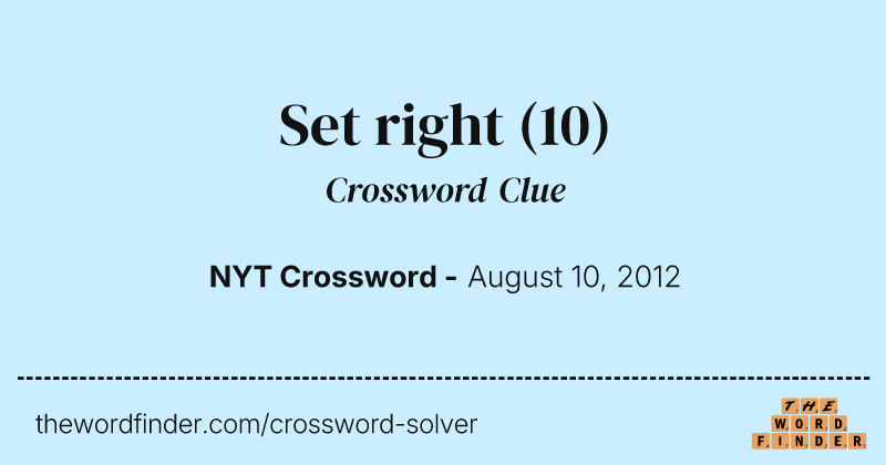 Set right crossword clue image