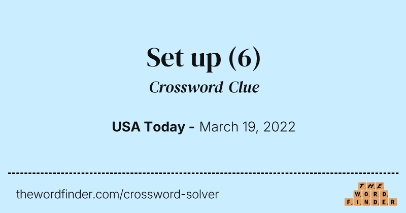 Set up crossword clue image