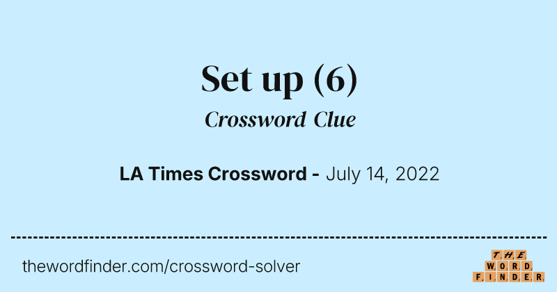 Set up crossword clue image