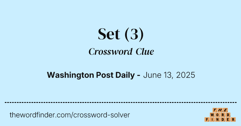 Set crossword clue image