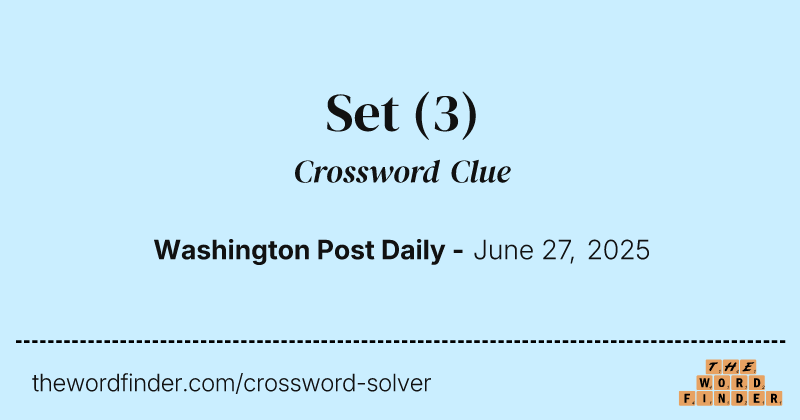 Set crossword clue image