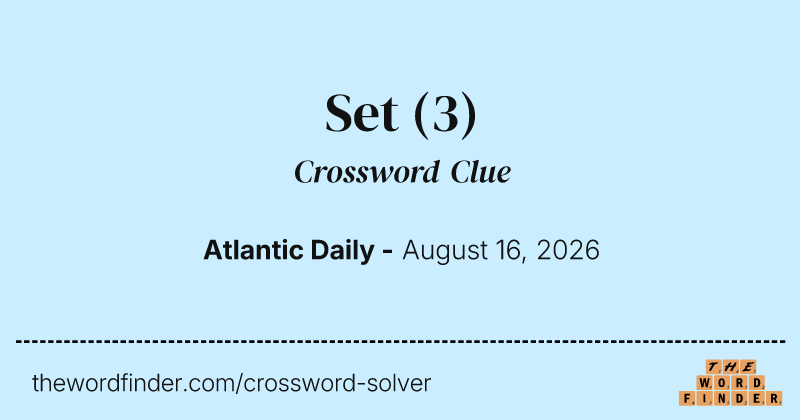 Set crossword clue image