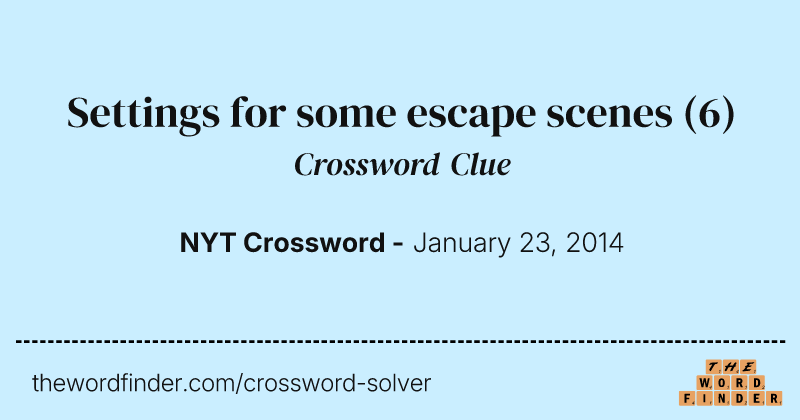 Settings for some escape scenes crossword clue image