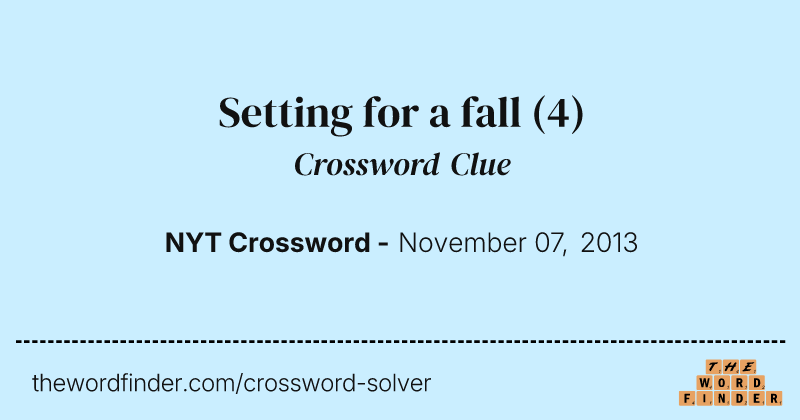 Setting for a fall crossword clue image