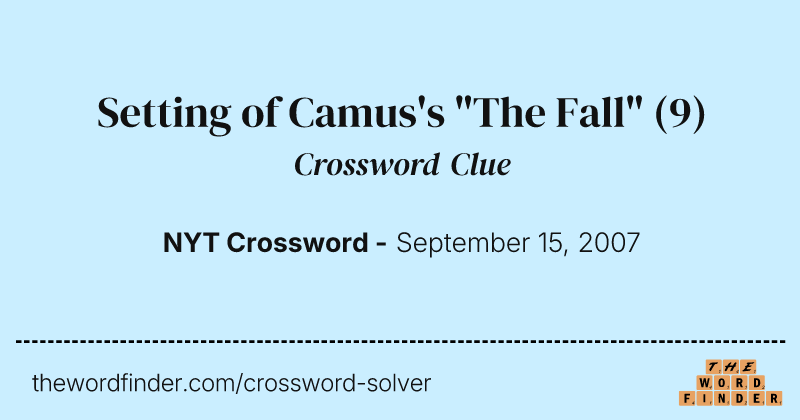 Setting of Camus's "The Fall" crossword clue image