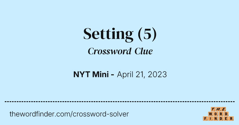 Setting crossword clue image