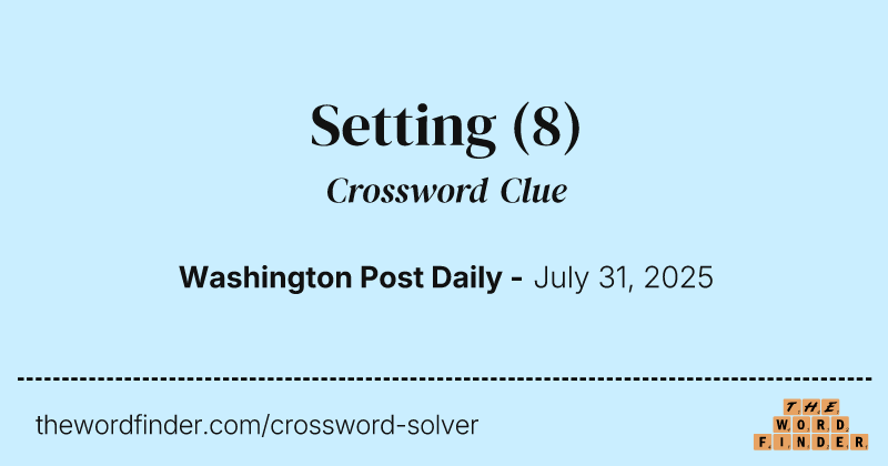 Setting crossword clue image