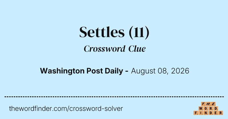 Settles crossword clue image