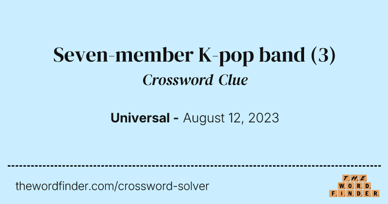 Seven-member K-pop band crossword clue image