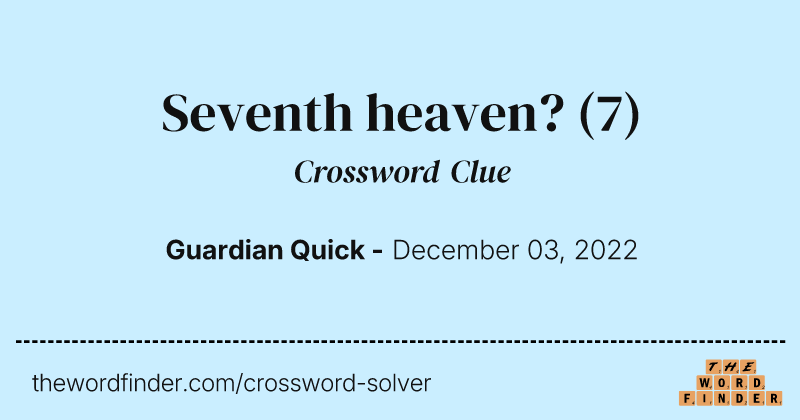 Seventh heaven? crossword clue image