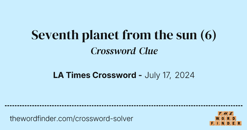 Seventh planet from the sun crossword clue image