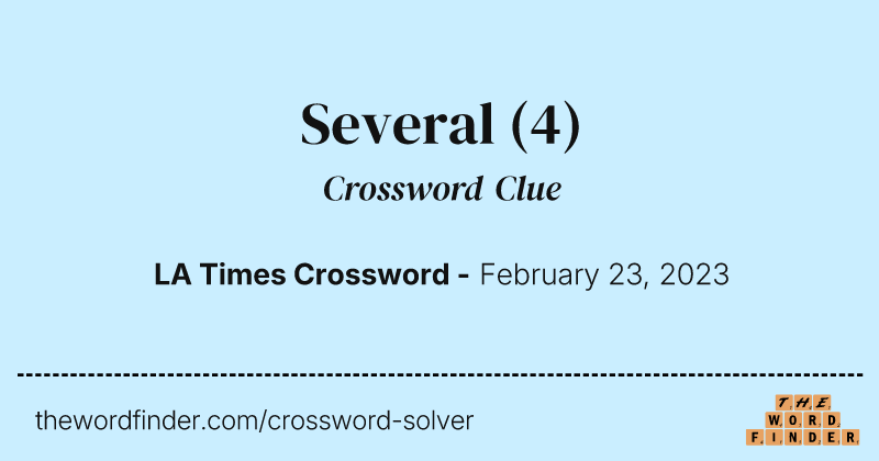 Several crossword clue image