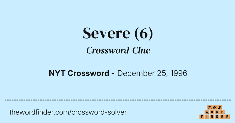 Severe crossword clue image