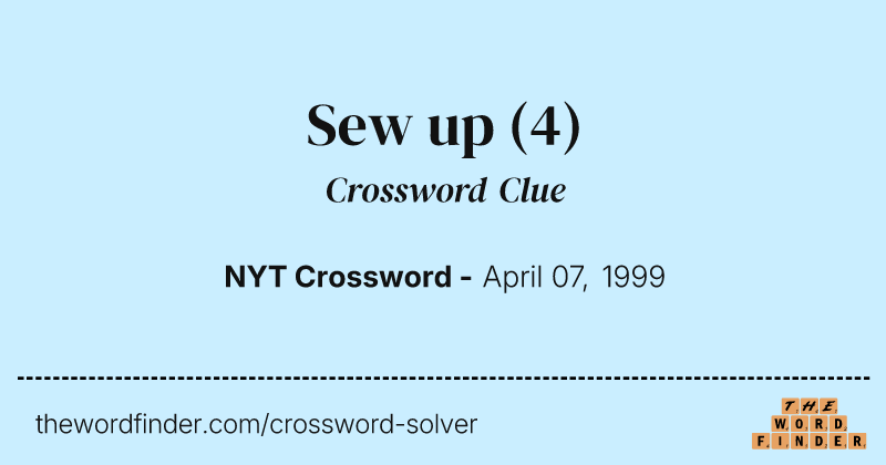 Sew up crossword clue image