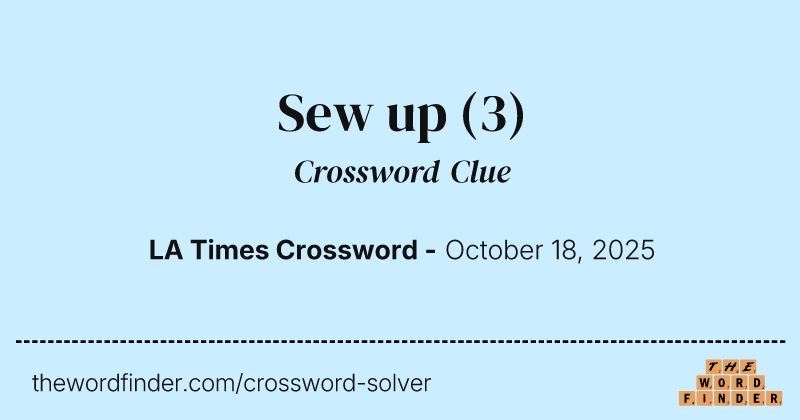 Sew up crossword clue image