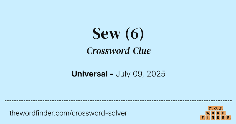 Sew crossword clue image