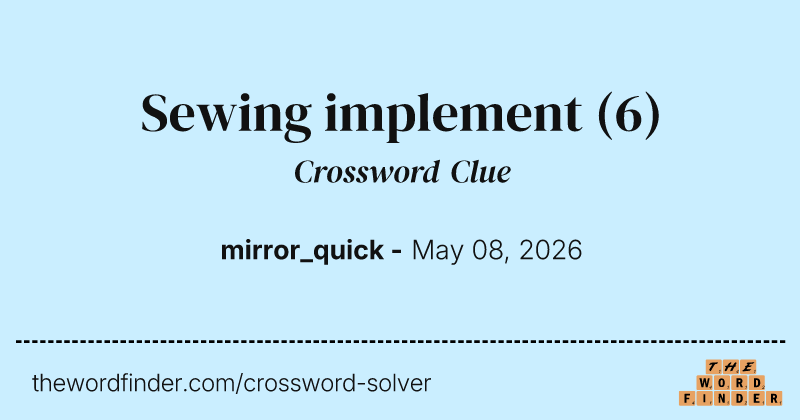 Sewing implement crossword clue image