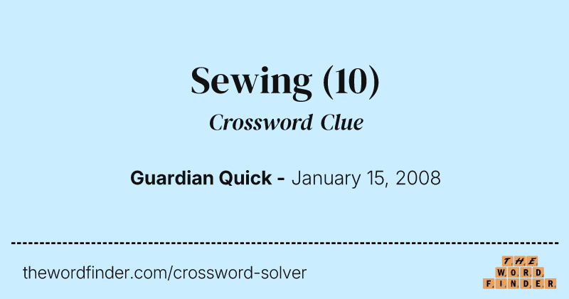 Sewing crossword clue image