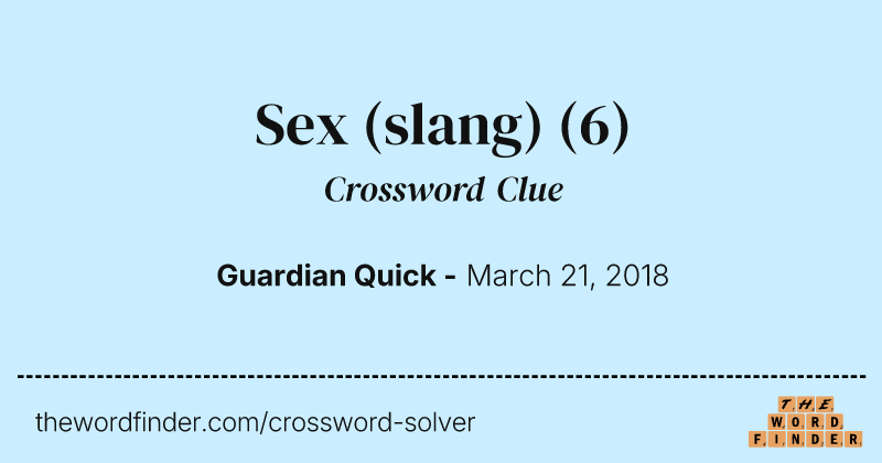 Sex (slang) crossword clue image