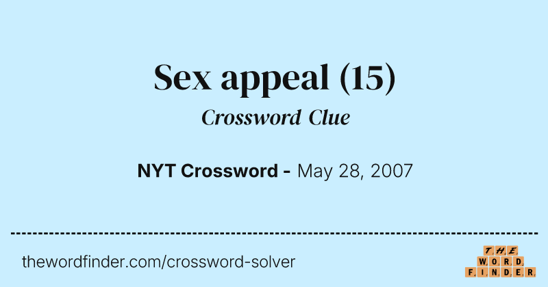 Sex appeal crossword clue image