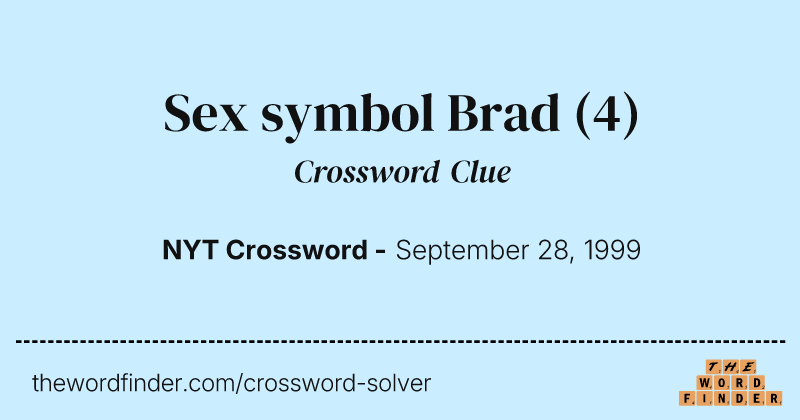 Sex symbol Brad crossword clue image