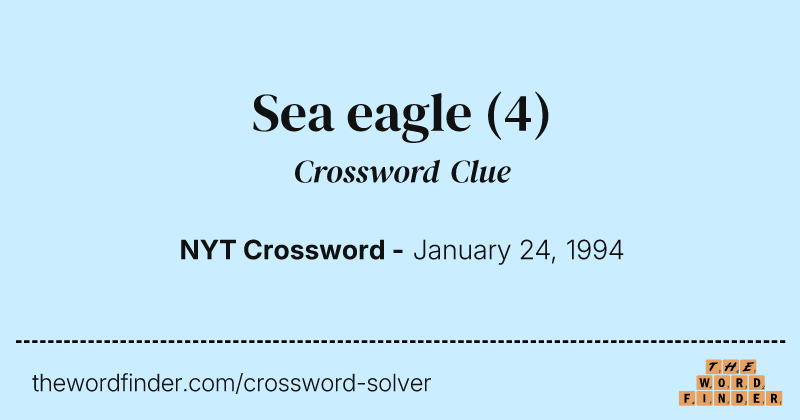 Sea eagle crossword clue image