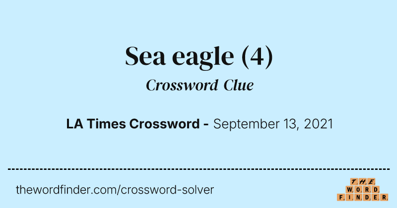 Sea eagle crossword clue image