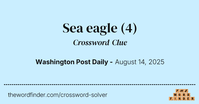 Sea eagle crossword clue image