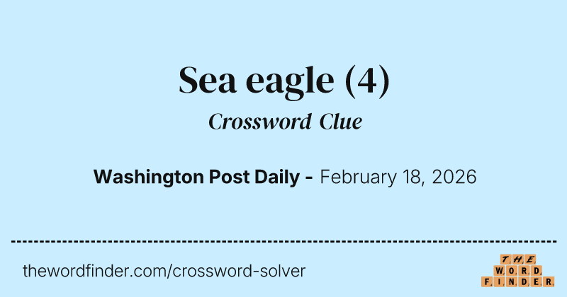 Sea eagle crossword clue image
