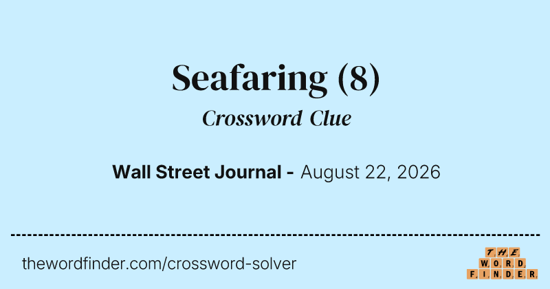 Seafaring crossword clue image