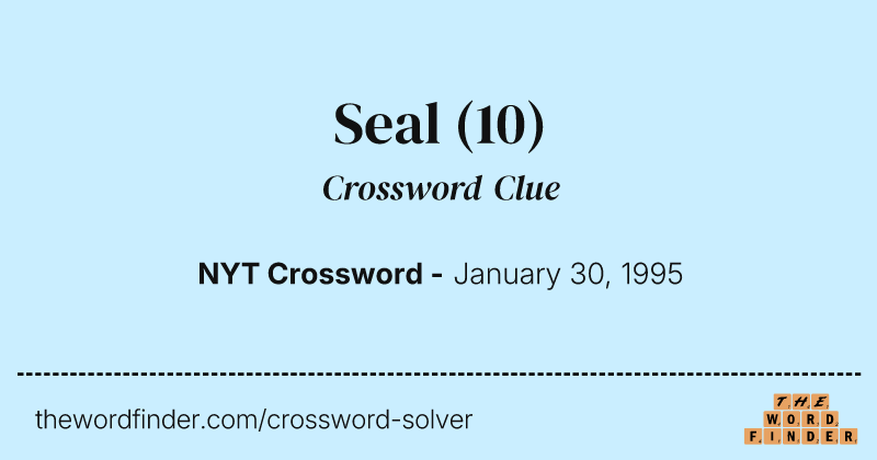 Seal crossword clue image