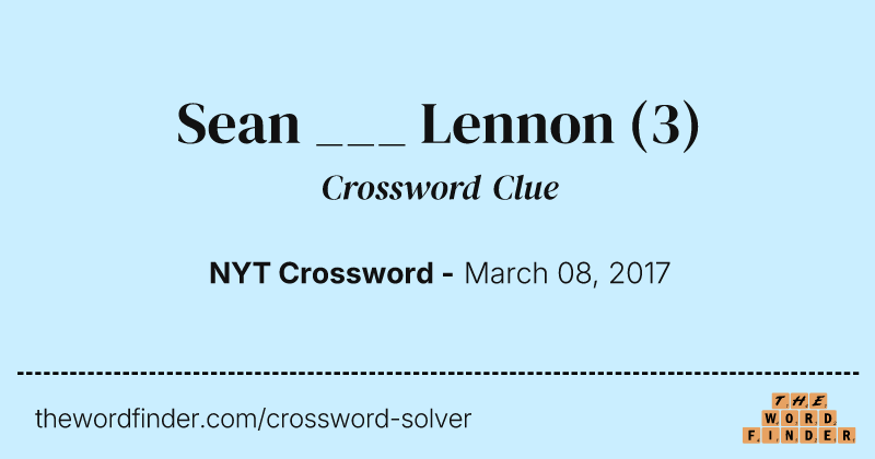 Sean ___ Lennon crossword clue image