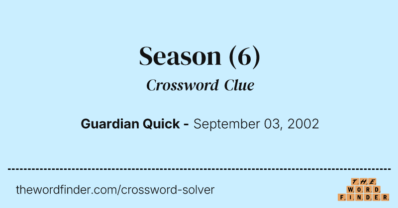 Season crossword clue image