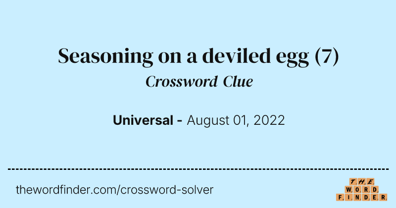 Seasoning on a deviled egg crossword clue image