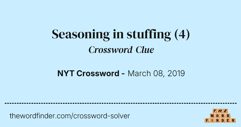 Seasoning in stuffing crossword clue image
