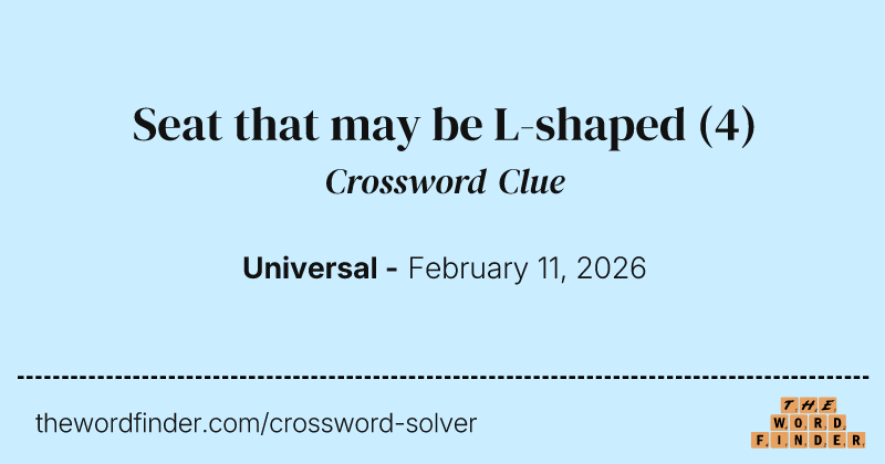 Seat that may be L-shaped crossword clue image