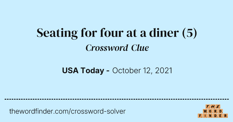 Seating for four at a diner crossword clue image