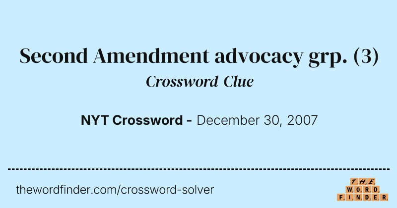 Second Amendment advocacy grp. crossword clue image