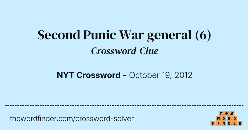 Second Punic War general crossword clue image