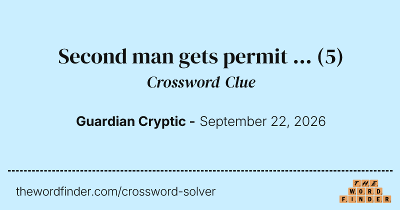 Second man gets permit … crossword clue image