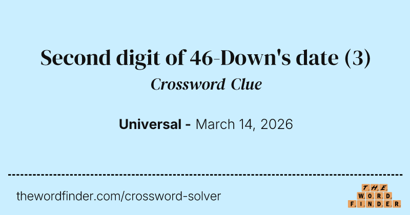 Second digit of 46-Down's date crossword clue image