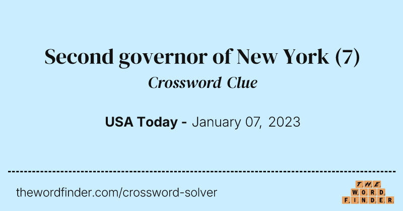 Second governor of New York crossword clue image