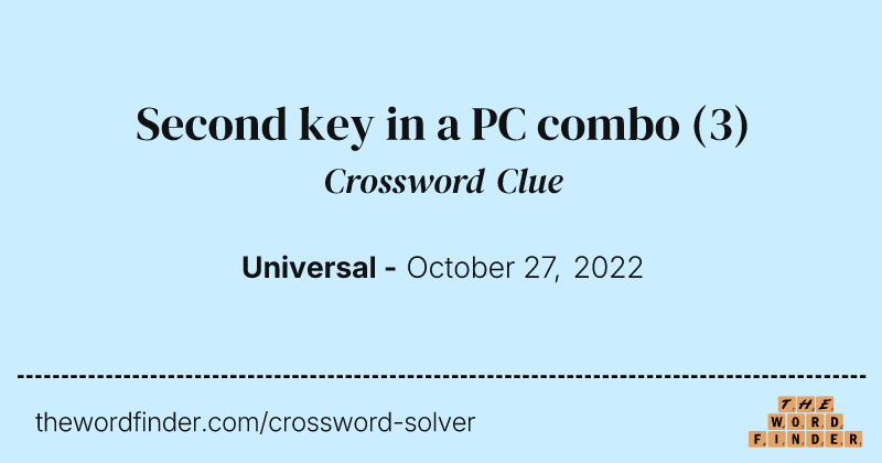 Second key in a PC combo crossword clue image