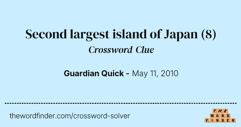 Second largest island of Japan crossword clue image