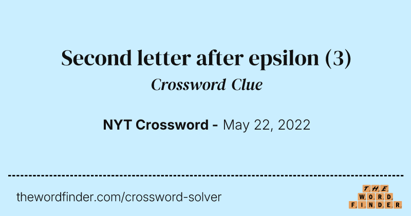 Second letter after epsilon crossword clue image