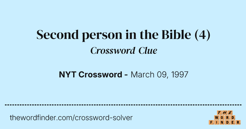Second person in the Bible crossword clue image