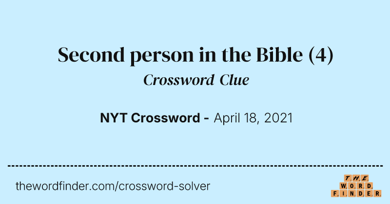 Second person in the Bible crossword clue image