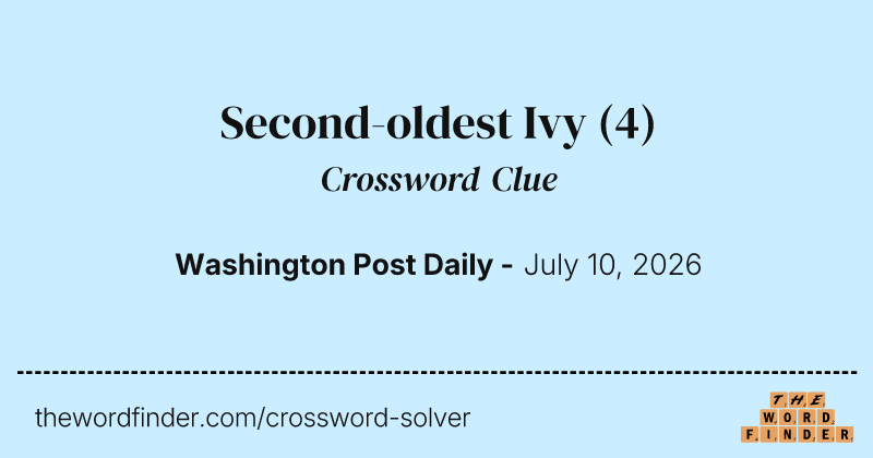 Second-oldest Ivy crossword clue image